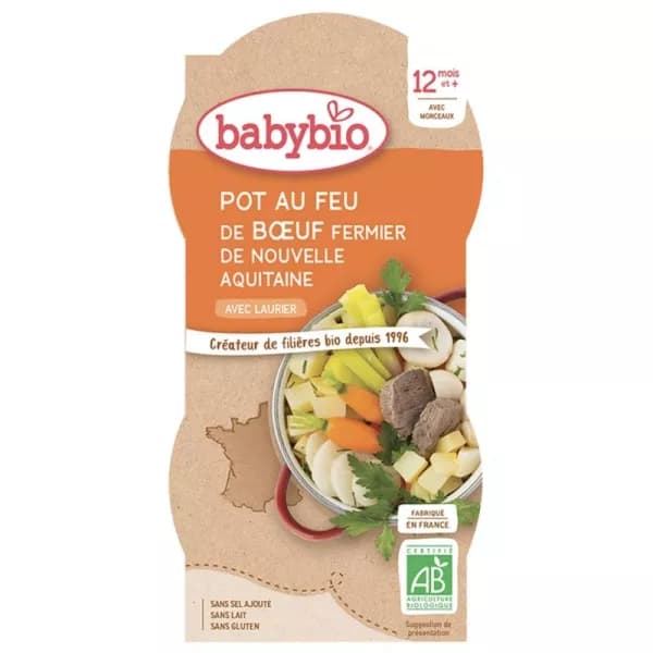 BABYBIO MENU POT AU FEU BŒUF 2X200 — Pharmacie Juin