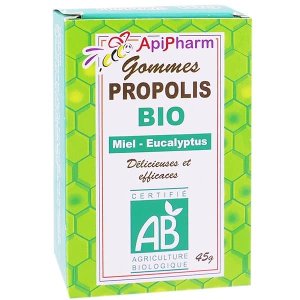Apipharm Gommes Propolis Bio Miel Eucalypthus 45g