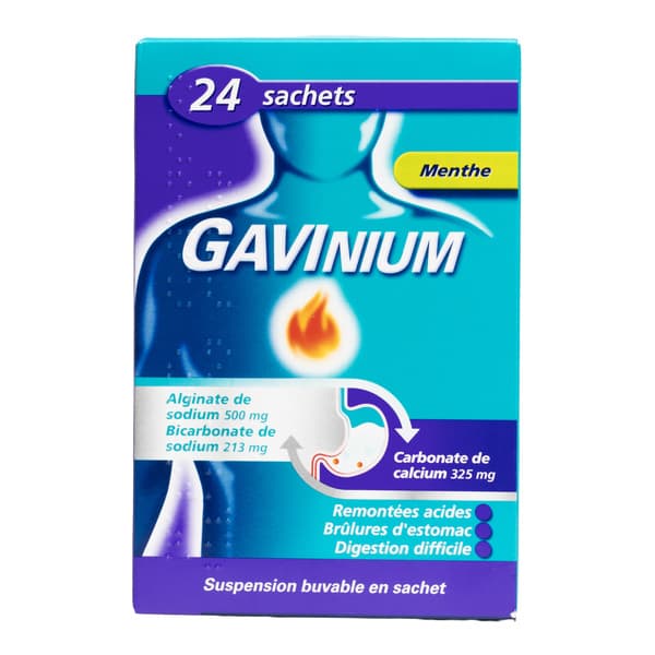 GAVINIUM. suspension buvable en sachet. carton de 24 sachets de 10 ml — Pharmacie du Parc - Neuilly-sur-Seine