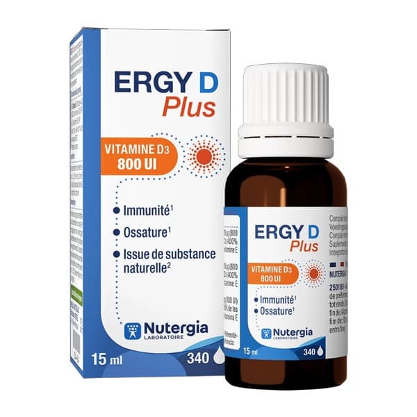 ERGY D PLUS 800UI GTTE BUV 15ML — Pharmacie Centrale - Domène