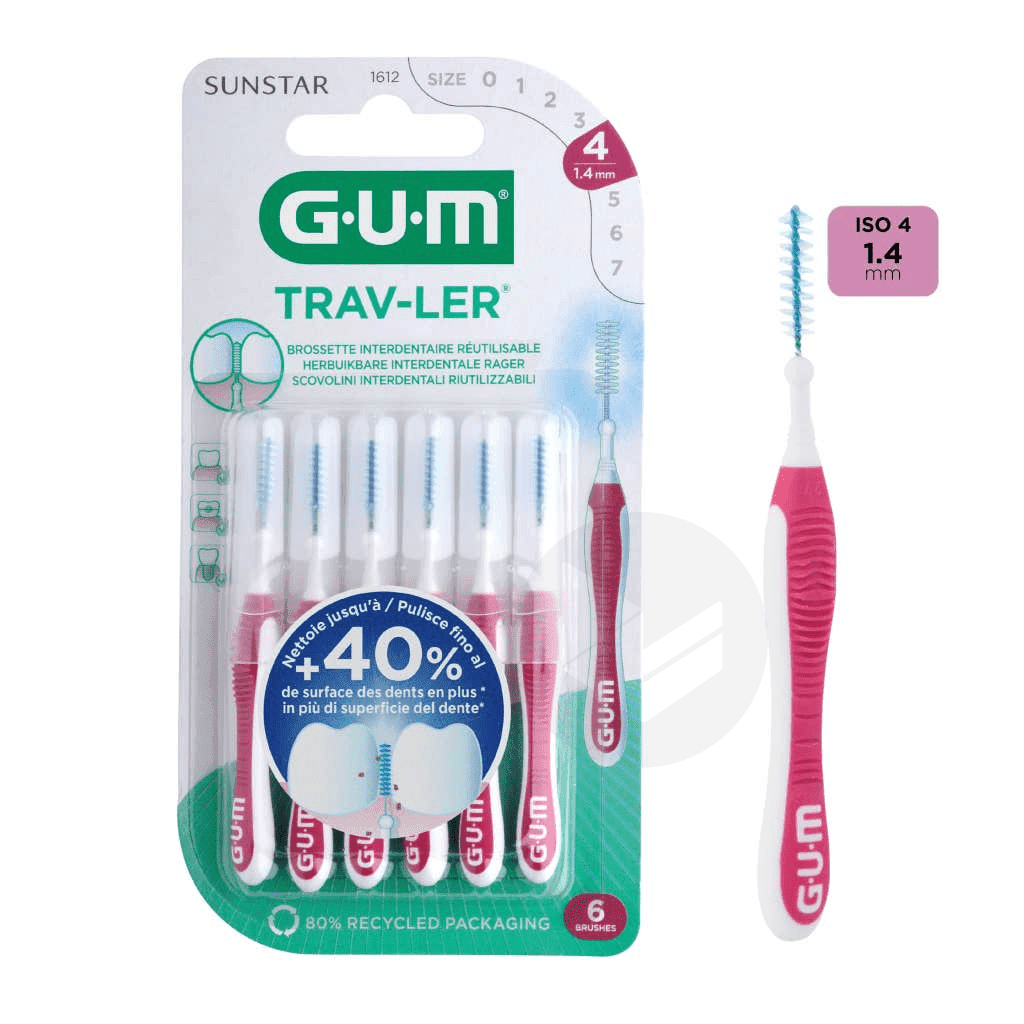Gum Travler Brossette Interdentaire Cylindrique 1mm4 X6 — Pharmacie Duroc - Paris