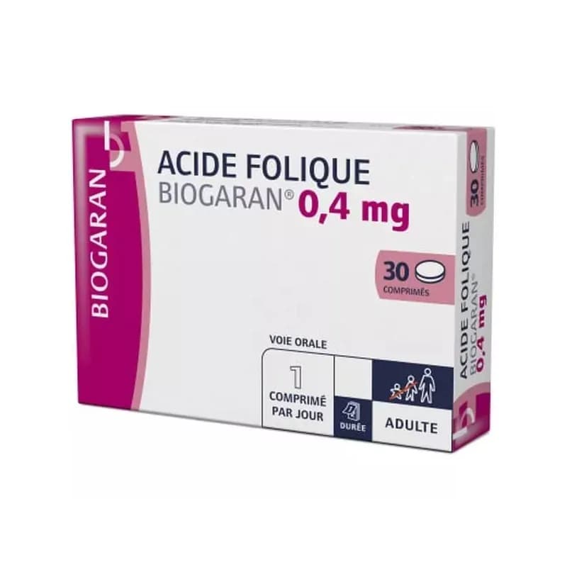 ACIDE FOLIQUE 0,4MG BGR CPR 30 — Pharmacie Principale de Malakoff