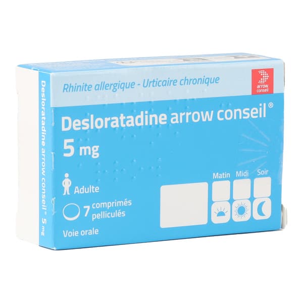 DESLORATADINE URGO 5 mg. comprime pellicule. boite de 7 — Pharmacie du Centre Gennevilliers