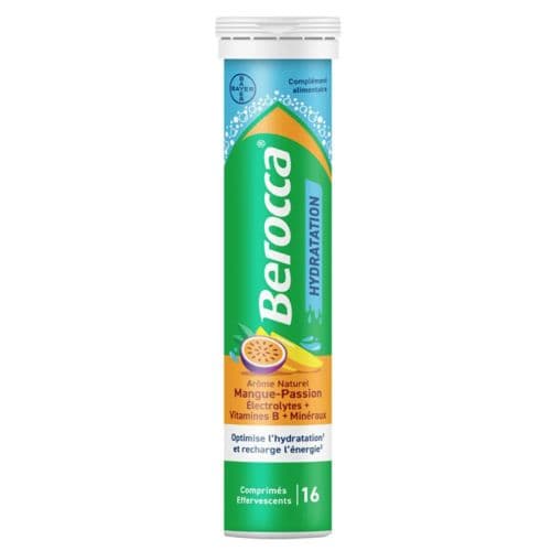 BEROCCA HYDRATATION MANGUE Tube de 16 comporimes effervescents — Pharmacie Juin