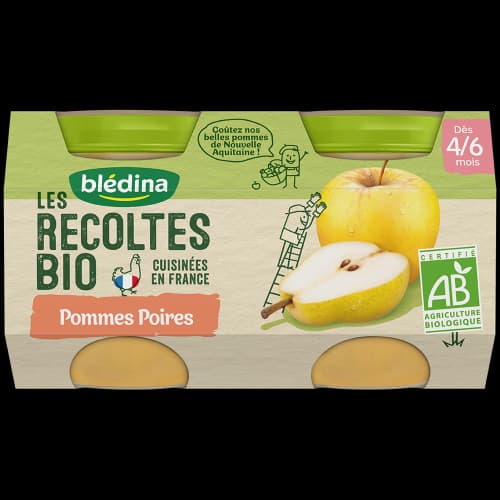 BLEDINA REC BIO COMPOT POMME2X130G — Pharmacie Juin