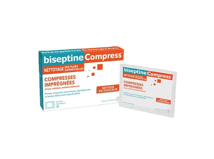BISEPTINE COMPRESS SACH8 PR12 — Grande Pharmacie de Grenelle