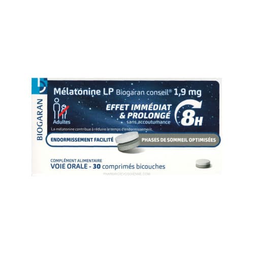 BIOGARAN MELATONINE LP 1,9MG CP 30 — Pharmacie Tocaven - Bordeaux
