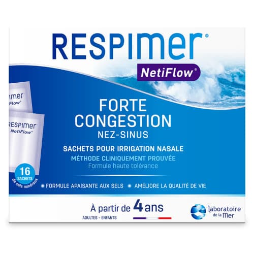 Respimer NetiFlow Sachet Poudre pour solution de rincage nasal. bt 30 — Pharmacie Rollin Centre