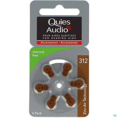 QUIES PILE AUDITIVE MODELE 312 X6 — Grande Pharmacie des Halles Pharma