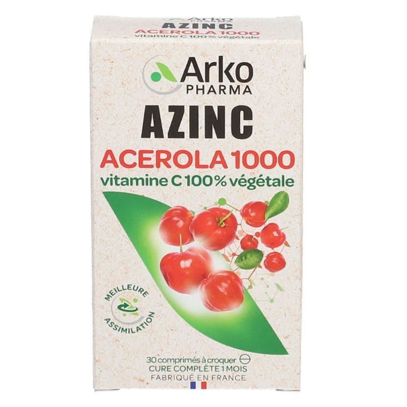 AZINC VEGETAL ACEROLA 1000 CPR 30 — Pharmacie du port st-Maxime