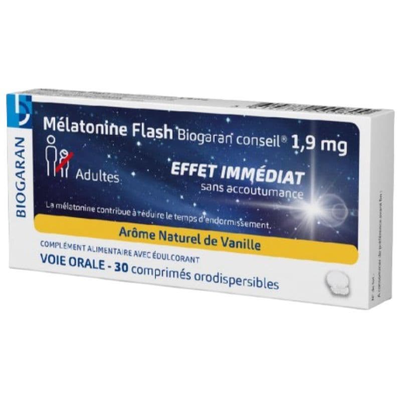 BIOGARAN MELATONINE FLASH 1,9MG 30 — Pharmacie Pharmagreen Boucicaut