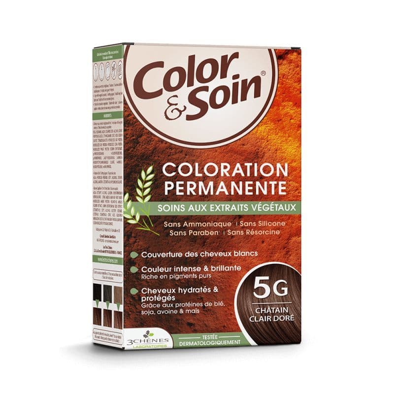 Les 3 chênes color & soin coloration permanente teinte châtain clair doré - 5g — Pharmacie Pharmagreen Boucicaut