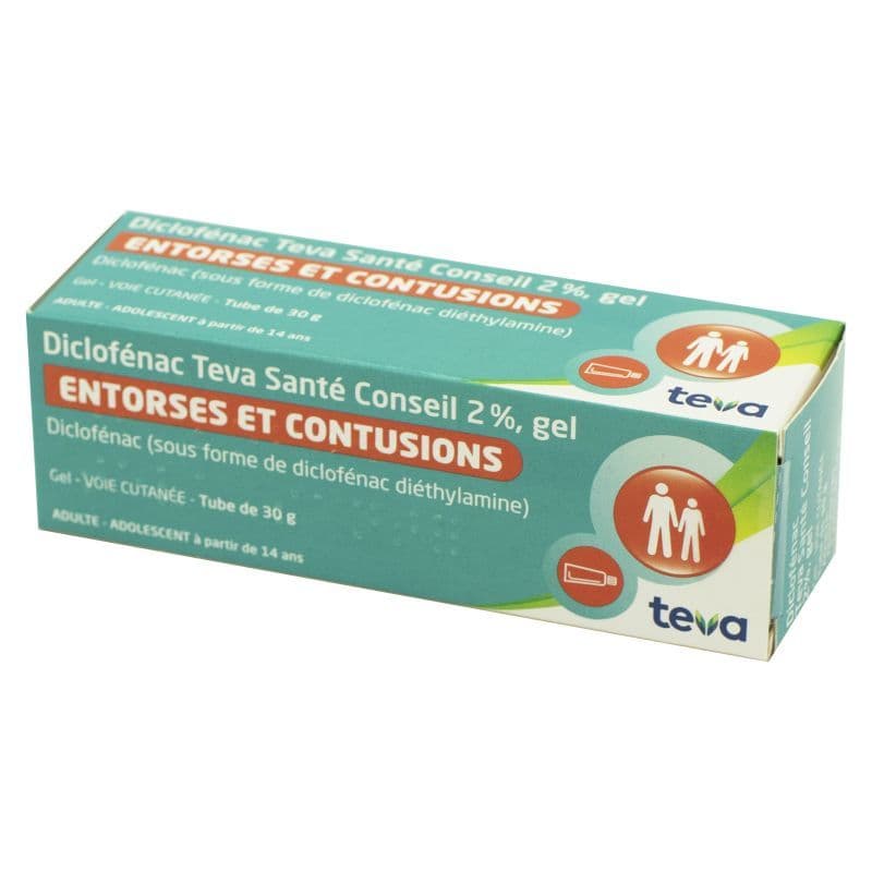 DICLOFENAC 2% TEVA CONS GEL TUB30G — Pharmacie Pharmagreen Boucicaut