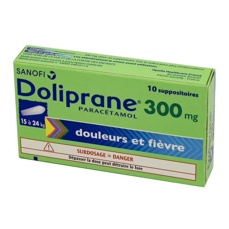 DOLIPRANE 300MG SUP 10 — Grande Pharmacie des Halles Pharma