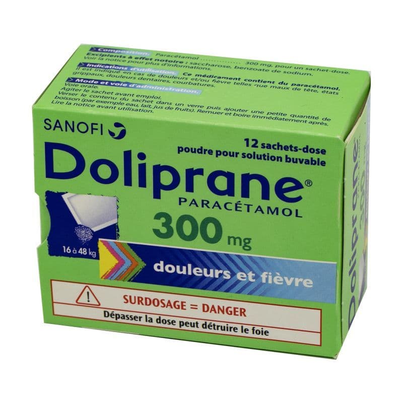 DOLIPRANE 300MG SACHET 12 — Pharmacie du Soleil Elsie Santé
