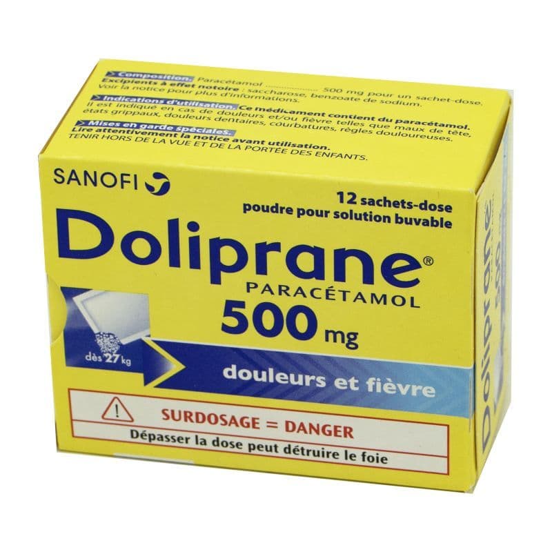 DOLIPRANE 500MG SACHET 12 — Pharmacie Des Olivades