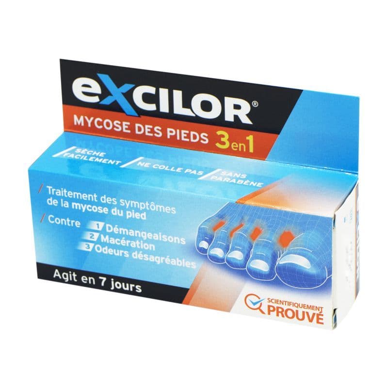 EXCILOR MYCOSE PIED 3EN1 15ML — Pharmacie Du Village Santé