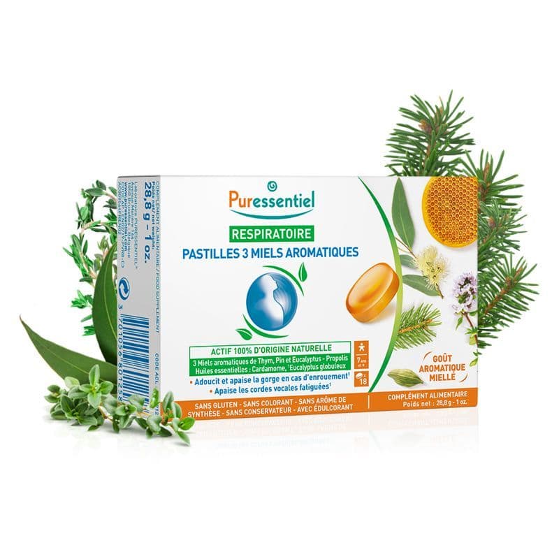 PURESSENTIEL RESP PASTIL 3 MIEL 18 — Pharmacie Centrale Boulogne by Nexum
