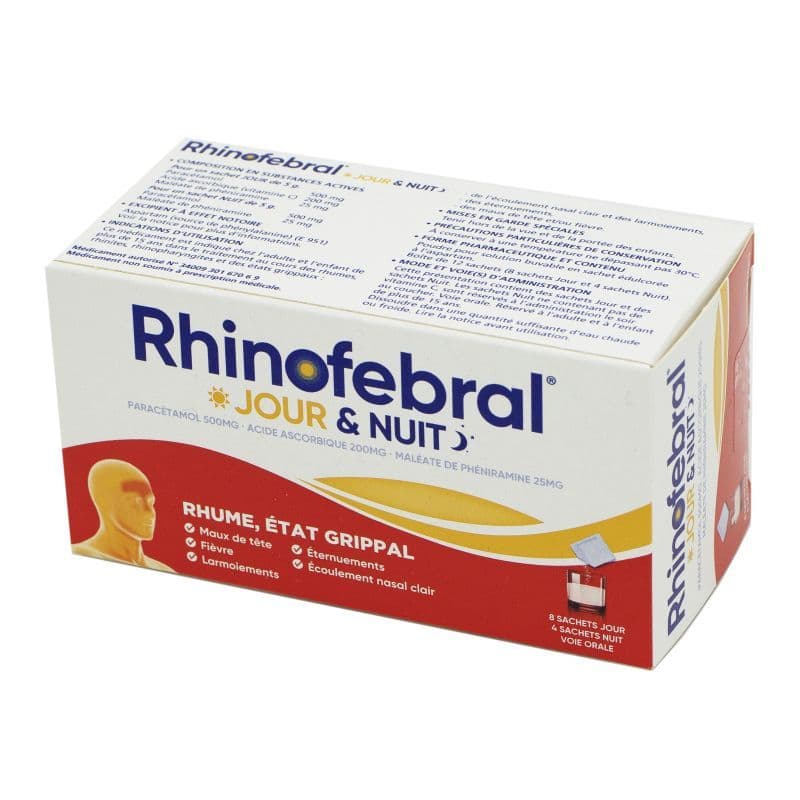 RHINOFEBRAL JOUR ET NUIT SACHET 12 — Grande Pharmacie des Halles Pharma