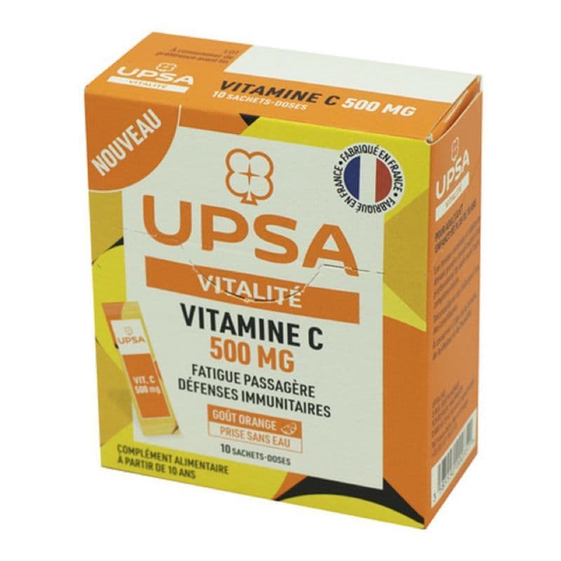 VITAMINE C 500MG UPSA DOSE 10 — Pharmacie Fellous