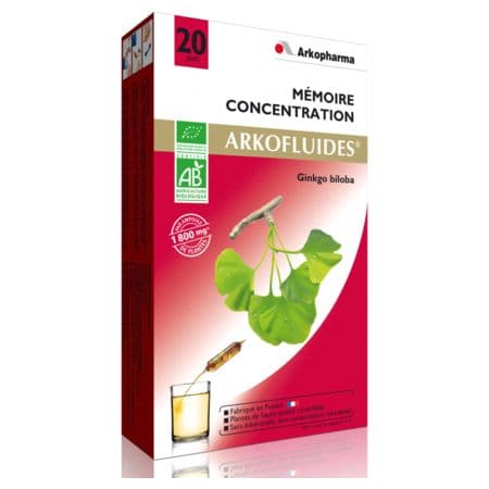 ARKOFLUIDE GINKGO BILOBA BIO AMP20 — Pharmacie Du Chatelet - Orleans
