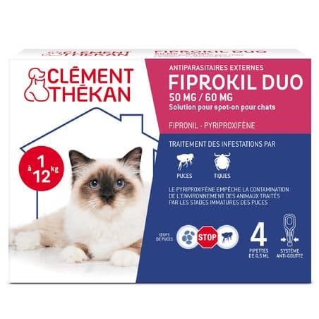 Clement Thekan Fiprokil Duo Spot On Chat X2 — Pharmacie de la Gare Montparnasse