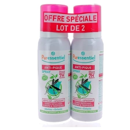 PURESSENTIEL A/PIQUE SPRAY 75ML X2