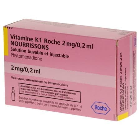 VIT K1 2MG/0,2ML CHEPLA NOUR AMP 5 — Pharmacie du Parc - Neuilly-sur-Seine