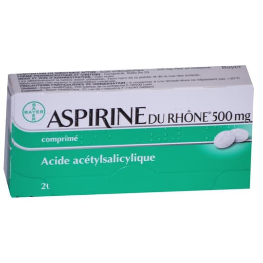 ASPIRINE 500MG RHONE CPR 20 — Pharmacie Royale - Saint-Cloud