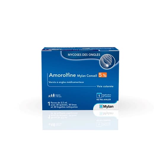 AMOROLFINE 5% VTS CONS VER FL2,5ML — Grande Pharmacie des Halles Pharma