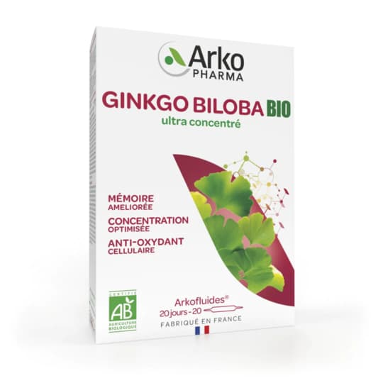 ARKOFL GINKGO BILOBA BIO AMP 20 — Pharmacie de Flandre