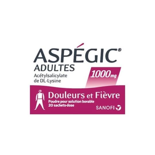 ASPEGIC 1 000MG ADULTE SACHET 20 — Aprium Pharmacie des Colonnes - M'Sika