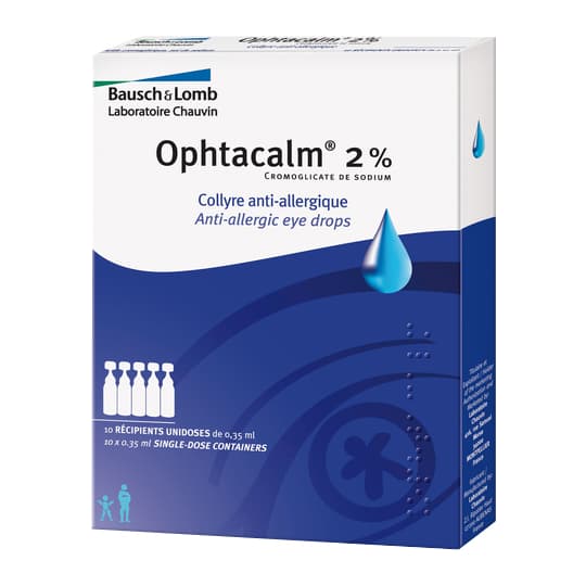 OPHTACALM 2% COL UNIDOSE 0,35ML 10 — Pharmacie Haussmann Laborde