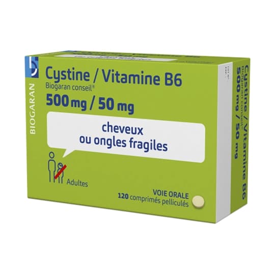CYSTINE B6 500/50MG BIOG C CPR 120 — Pharmacie Pharmagreen Boucicaut
