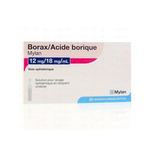 BORAX/AC.BORIQUE VTS SOL OPH 5ML20 — Pharmacie porte de la villette