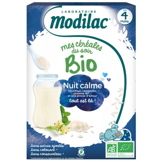 MODILAC CEREALE BIO NUIT 250G — Pharmacie Européenne 24/24 de la place de clichy