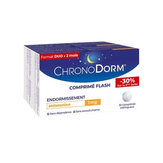 Chronodorm Melatonine Flash 1mg9mg Comprime Sublingual 30 X2 — Pharmacie De Mailloles