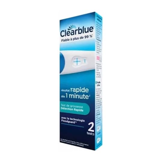 Test de grossesse Clearblue Détection Rapide, Kit avec 2 tests — Pharmacie Européenne 24/24 de la place de clichy