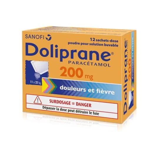 DOLIPRANE 200MG SACHET 12 — Pharmacie Dehaene