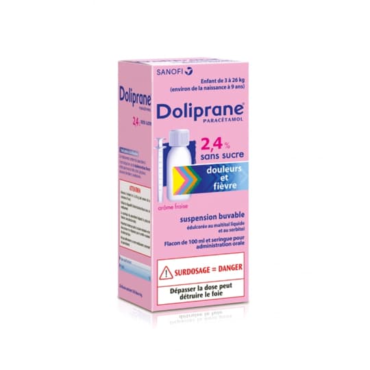 DOLIPRANE 2,4% SUSP BUV 100ML — Pharmacie de la mairie - Vichy