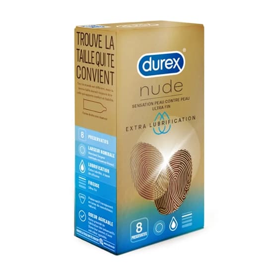 PRESERV DUREX NUDE EXTRA LUB X8 — Pharmacie de l'Ours