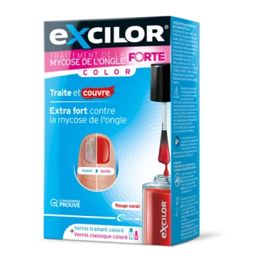 EXCILOR FORTE COLOR ONGLE RED 30ML — Pharmacie Juin