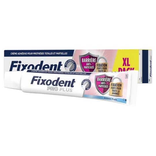 Fixodent Pro Plus Barriere Antiparticules Creme Adhesive Pour Prothese Dentaire Frais 57g