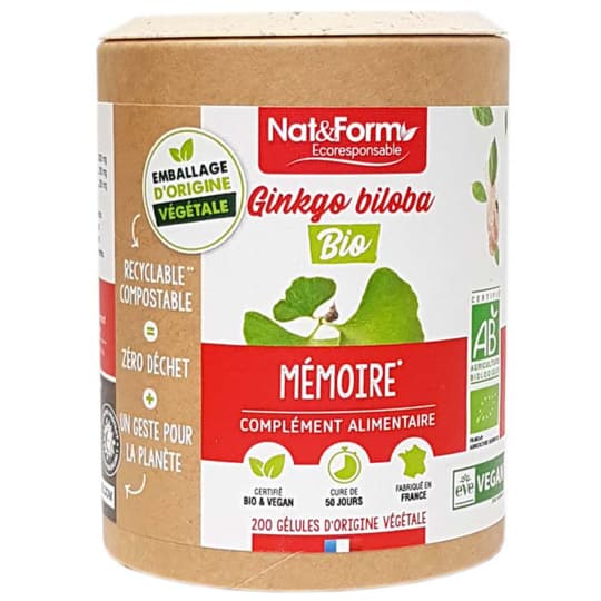 NAT&FORM ECO GINKGO BIO GELVEG200 — Pharmacie Centrale de l'Est
