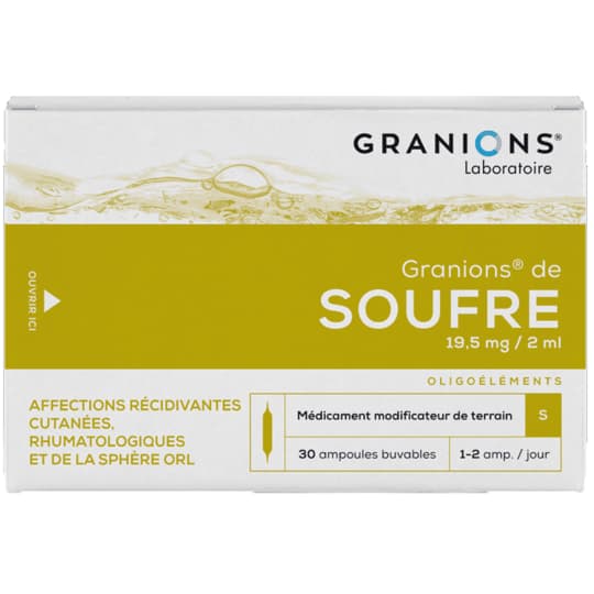GRANIONS SOUFRE AMP BUV 2ML 30 — Pharmacie Apothical Nanterre Université