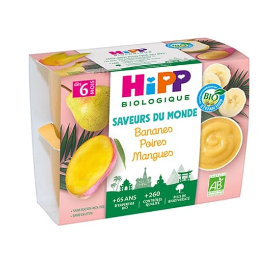 HIPP COMPOT BANAN POIR MANG 100GX4 — Pharmacie De L'Avenir Drancy