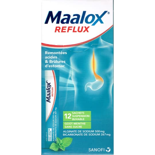 MAALOX REFLUX MENTHE S/S SACH 12 — Pharmacie Européenne 24/24 de la place de clichy