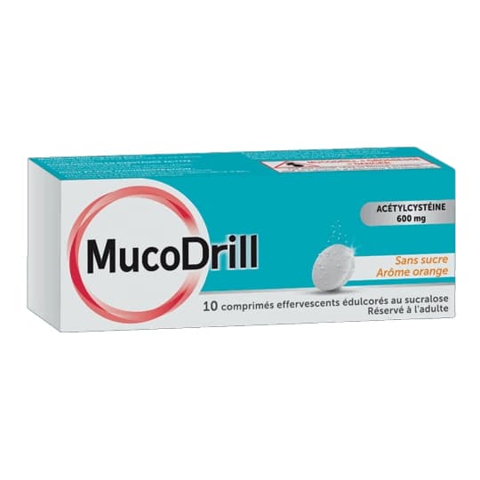 MUCODRILL 600MG CPR EFF ORANG 10 — Pharmacie Villenave Rocade
