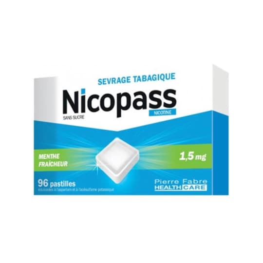 NICOPASS 1,5MG S/S MENTHE PAST 96 — Pharmacie foch - Cenon