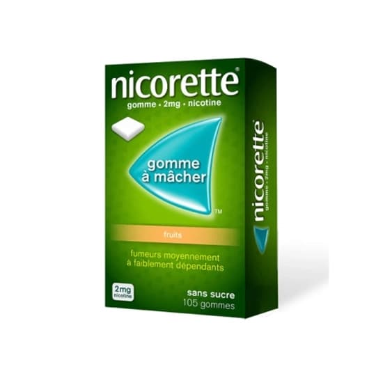NICORETTE 2MG GOMME FRUITS SS 105 — Pharmacie de Tamaris